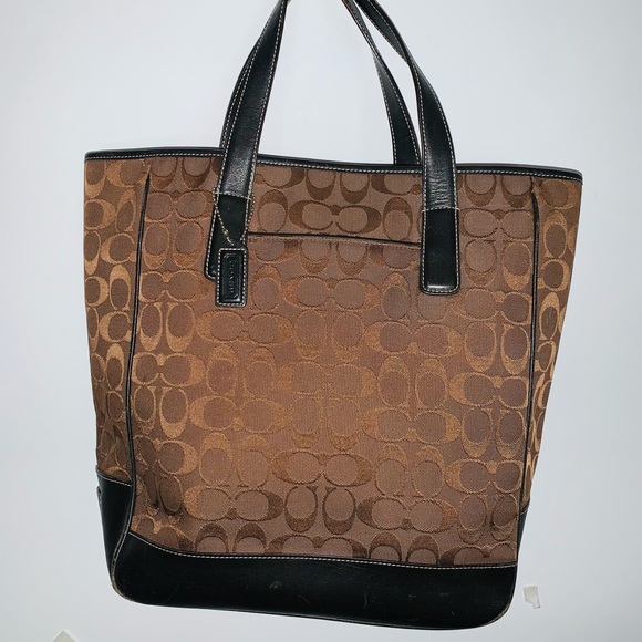 Womans brown Coach bucket purse - Picture 7 of 15